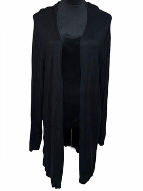 Style & Co. Black Open-Front Lightweight Cardigan